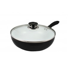 Concord 11" Non-Stick Ceramic Deep Fry Pan Wok with Lid COWC1004